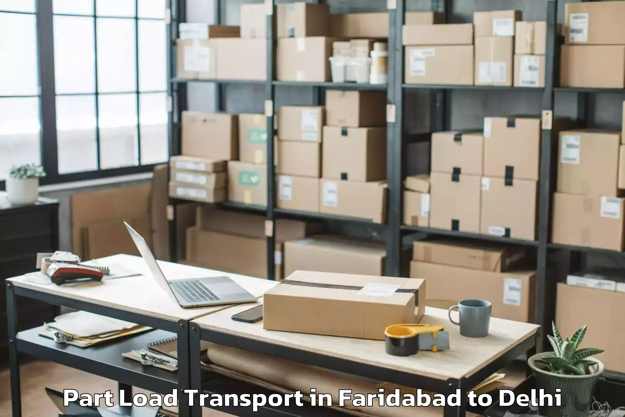 Reliable Faridabad to Seema Puri Part Load Transport